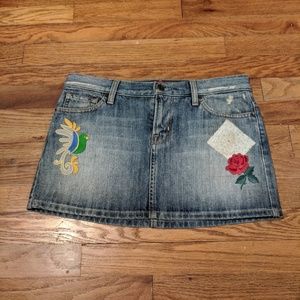 EUC Guess Jean Mini Skirt w/Patchwork Size 27